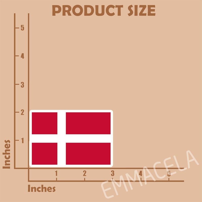 EMMACELA (3PCS) Denmark Flag stickers, Countries Flag Stickers - Waterproof Vinyl Decals For Laptops, Tumblers, Water Bottles, Books, Scrapbooks, Size 3 x 2 Inch - Image 2
